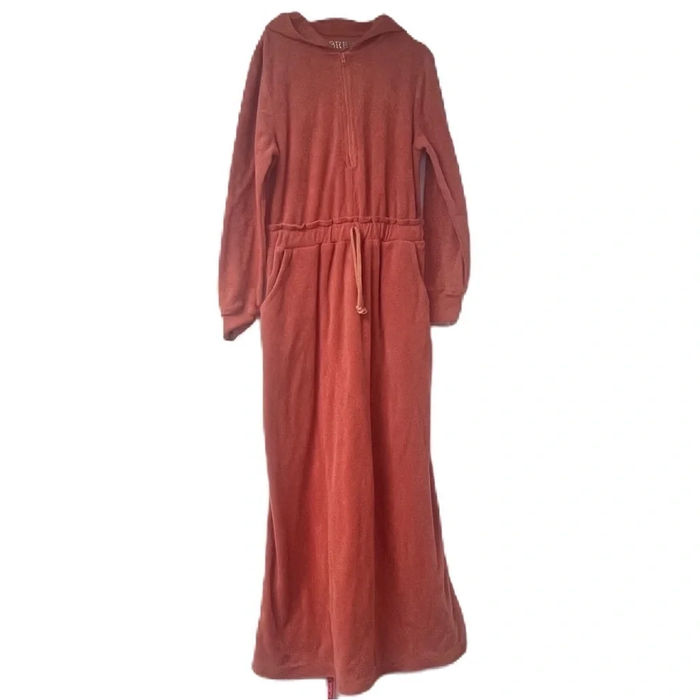 BRB girls coral terry robe size 12 elastic towel summer swim fun casual vacation